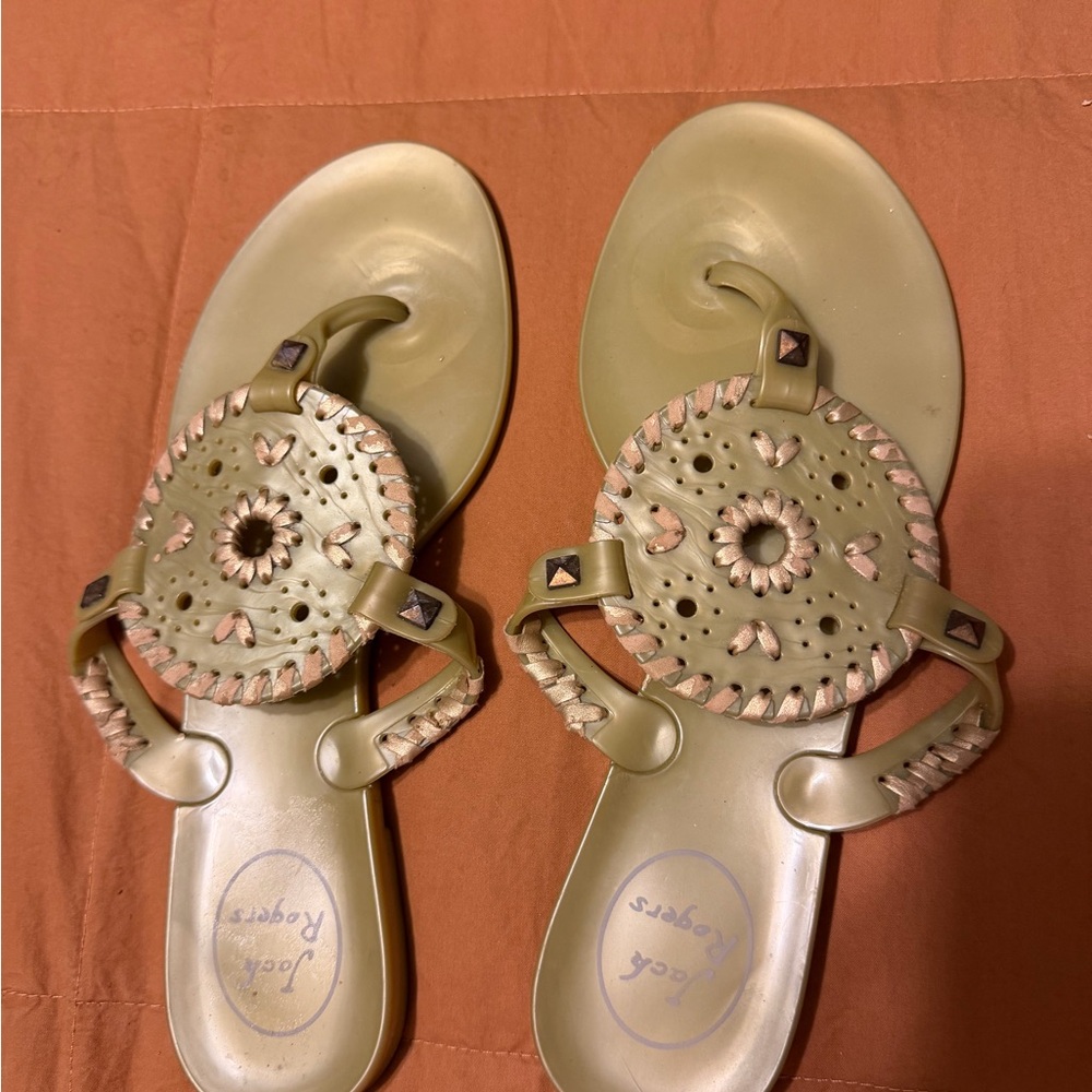 Jack Rogers Olive and Pink Sandals